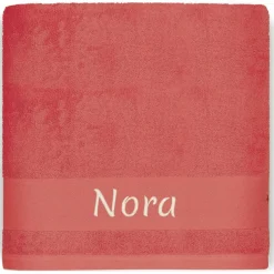 L'oiseau bateau Serviette de bain Faon Fraise personnalisable (70 x 140 cm)