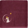 L'oiseau bateau Serviette de bain souris framboise personnalisable (70 x 140 cm)