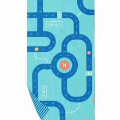 Quut Serviette de plage 2 en 1 Circuit Bleu (180 x 100 cm)