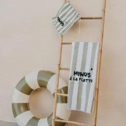 Hot Serviette microfibre Minus à la flotte rayures vert Serviette De Plage