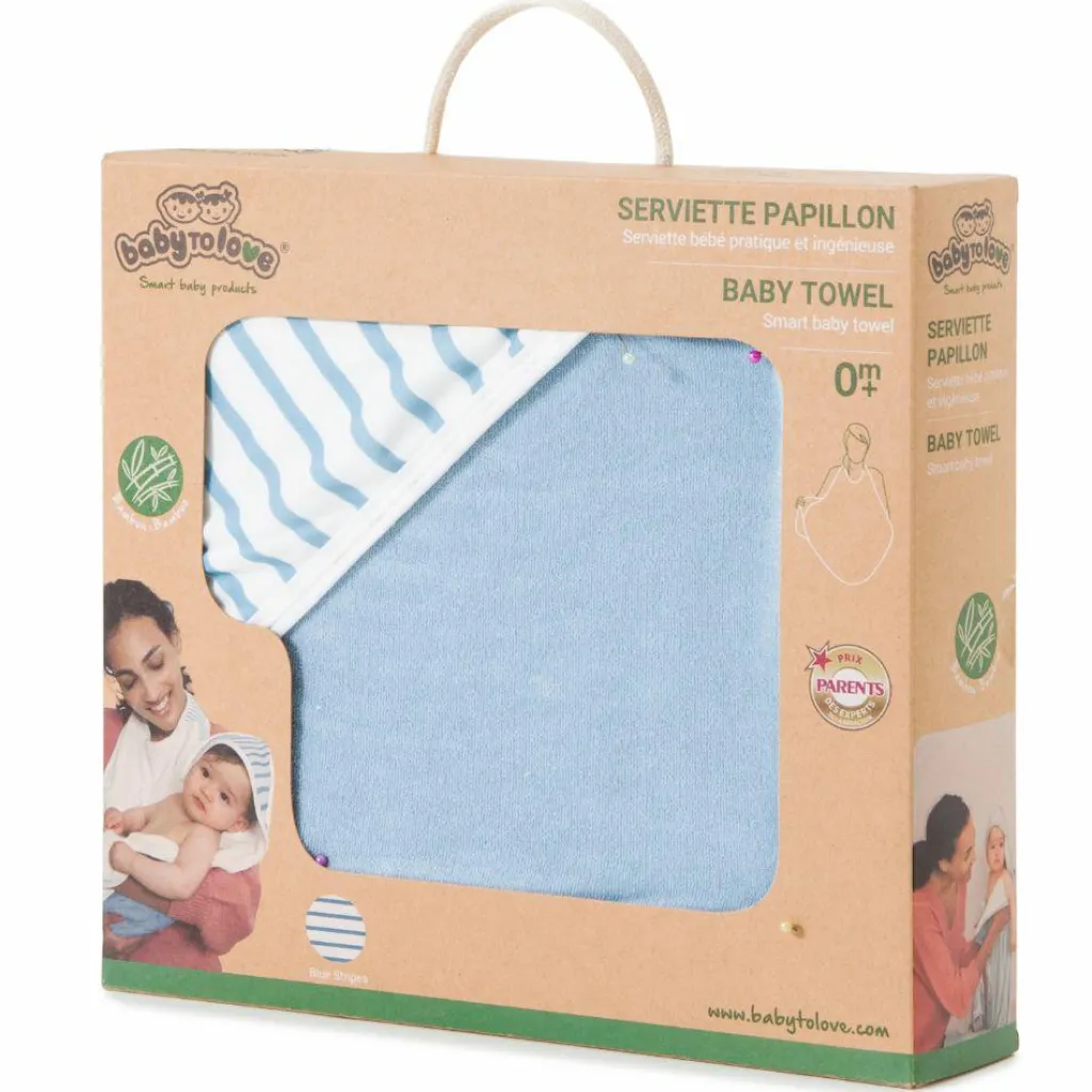 Baby to Love Serviette tablier de bain papillon Marinière