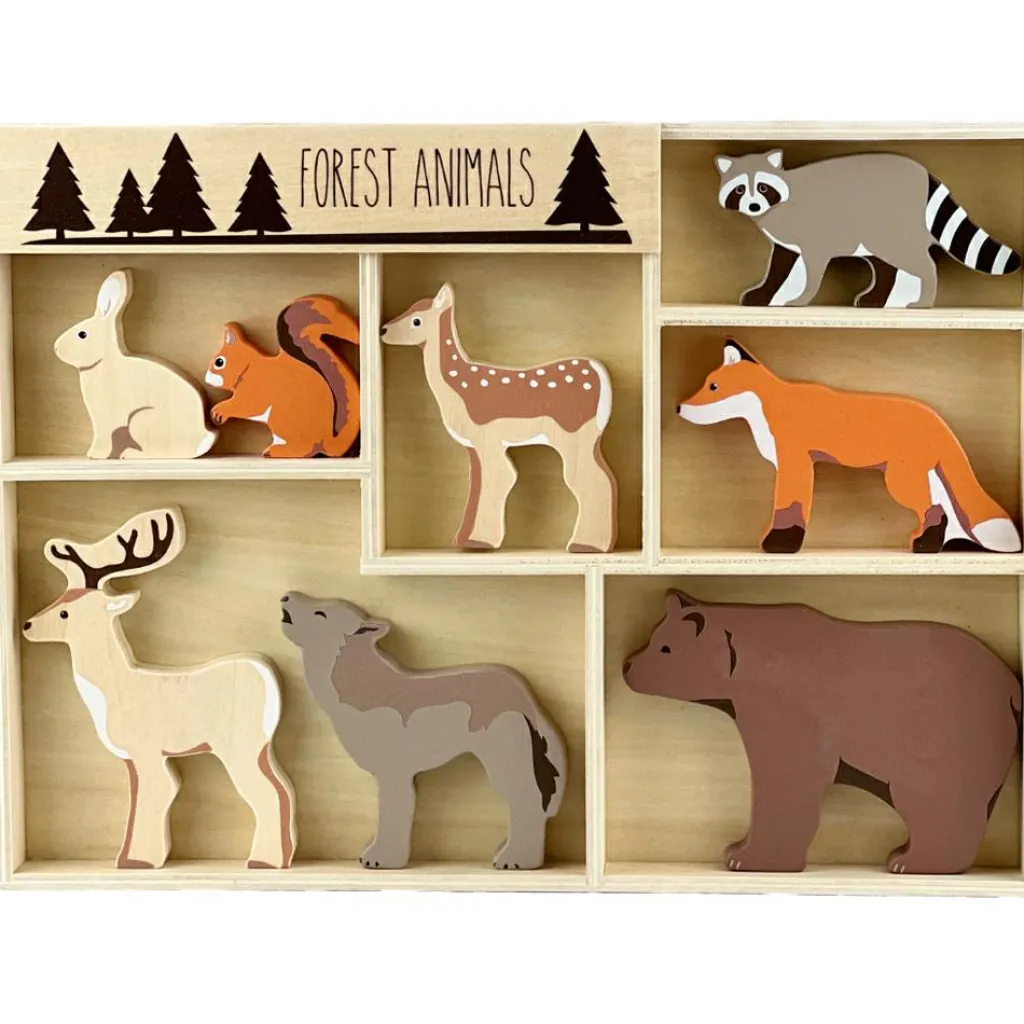 Online Set 8 animaux en bois forêt Figurines De Jeu