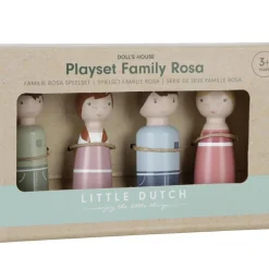 Set 4 poupées en bois Famille Rosa pour maison de poupée Figurines De Jeu