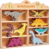 Sale Set animaux en bois Dinosaures Figurines De Jeu