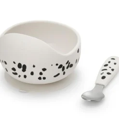Elodie Details Set bol et cuillère en silicone Dalmatian Dots