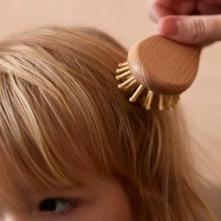 Filibabba Set brosse et peigne bébé en bois avec pochette coton