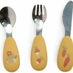 Moulin Roty Set couverts silicone Trois petits lapins