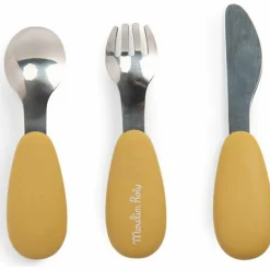 Moulin Roty Set couverts silicone Trois petits lapins