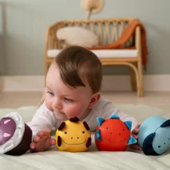 Little Big Friends Set de 4 balles doudous Les Doodballs Les Amis Dinos