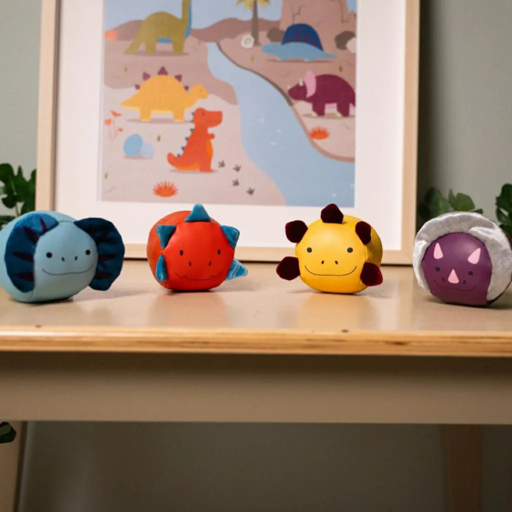 Little Big Friends Set de 4 balles doudous Les Doodballs Les Amis Dinos
