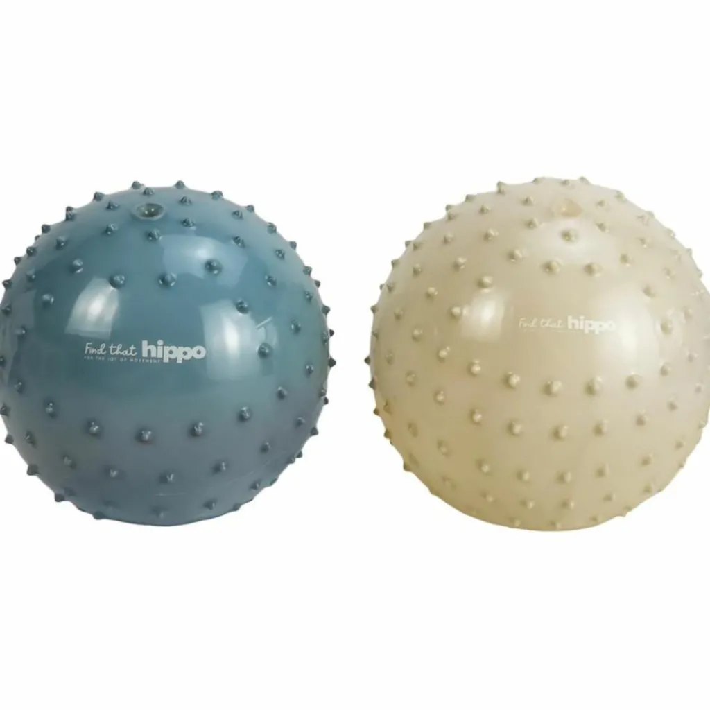 Find that hippo Set de 2 balles sensorielles bleu métallique et kaki