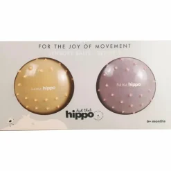Find that hippo Set de 2 balles sensorielles brun rosé et chamois