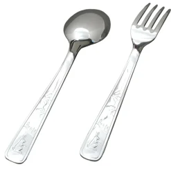 Clearance Set de 2 couverts bébé Lapin personnalisable dans son coffret (métal argenté) Couverts