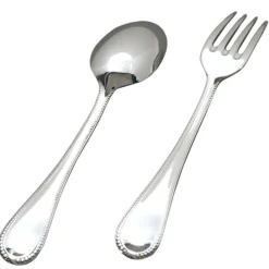 Daniel Crégut Set de 2 couverts bébé Perles personnalisable dans son coffret (métal argenté)