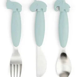 Sale Set de 3 couverts Easy-grip Deer friends Bleu Couverts