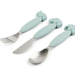 Sale Set de 3 couverts Easy-grip Deer friends Bleu Couverts