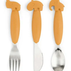 Online Set de 3 couverts Easy-grip Deer friends Moutarde Couverts