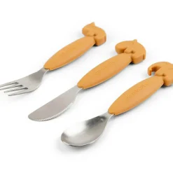 Online Set de 3 couverts Easy-grip Deer friends Moutarde Couverts