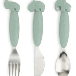 Best Set de 3 couverts Easy-grip Deer friends Vert Couverts
