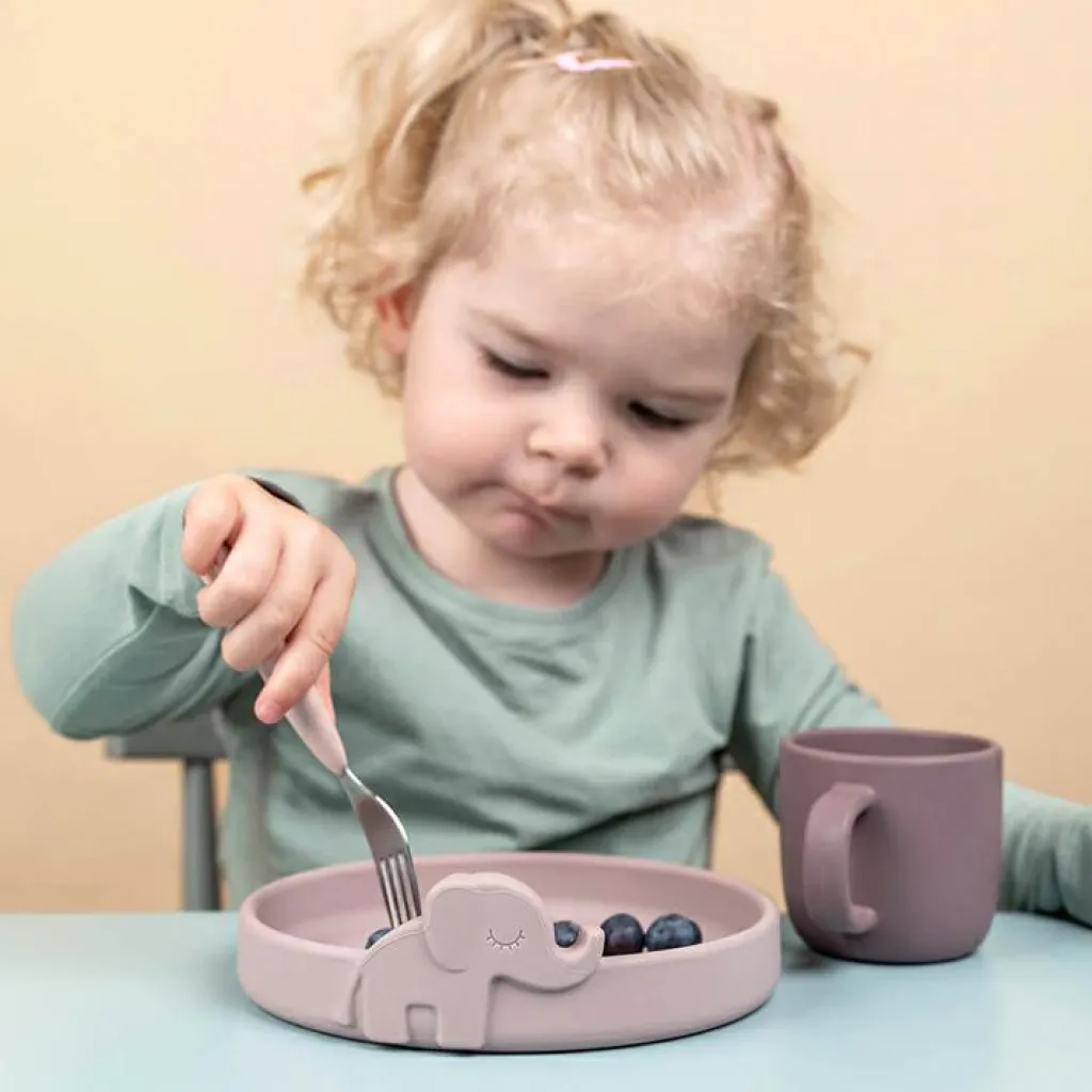 Done by Deer Set de 3 couverts Easy-grip Deer friends Rose