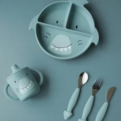 Trixie Set de 3 couverts en silicone Mr. Shark