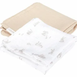 Set de 2 langes en gaze de coton Baby Bunny Pure Beige (70 x 70 cm) Lange