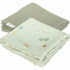 New Set de 2 langes en gaze de coton Little Farm Pure Olive (70 x 70 cm) Lange