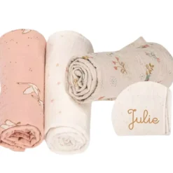 Moulin Roty Set de 3 langes La petite école de danse (personnalisable)