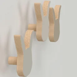 Hot Set de 3 patères en bois Lapin Patère