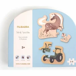 Filibabba Set de 7 puzzles Animaux de la ferme
