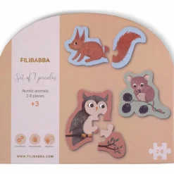 Filibabba Set de 7 puzzles Animaux nordiques