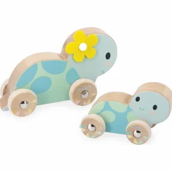 Janod Set de 2 tortues à pousser Pure