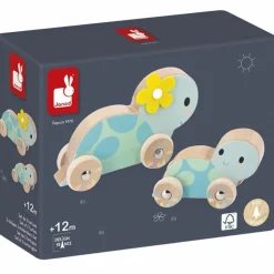 Janod Set de 2 tortues à pousser Pure