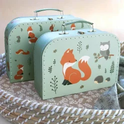 A Little Lovely Company Set de 2 valisettes de rangement Amis de la forêt