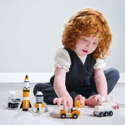 Tender Leaf Set de 5 véhicules voyageurs de l'espace en bois