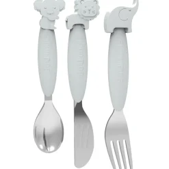 Clearance Set de couverts en inox et silicone gris (3 pièces) Couverts
