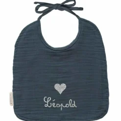 Best Set de naissance Bavoir et anneau de dentition Bleu pétrole (personnalisable) Coffret Cadeau Naissance