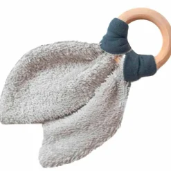 Les Griottes Set de naissance Doudou ballon et anneau de dentition Bleu pétrole (personnalisable)