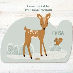 Charlie et Suzie Set de table Biche Edgar personnalisable