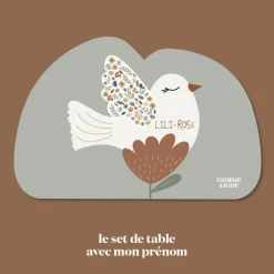 Charlie et Suzie Set de table colombe Lili Rose personnalisable