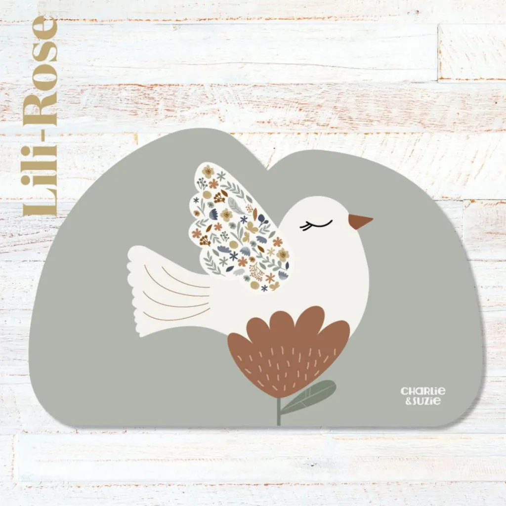 Charlie et Suzie Set de table colombe Lili Rose personnalisable