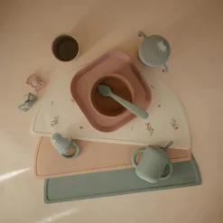 Mushie Set de table en silicone Cambridge Blue
