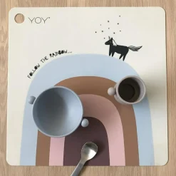 OYOY Mini Set de table en silicone Follow The Rainbow