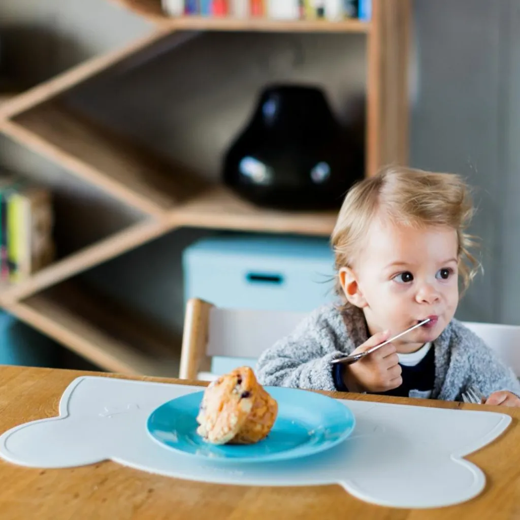 Kindsgut Set de table Ours Gris clair