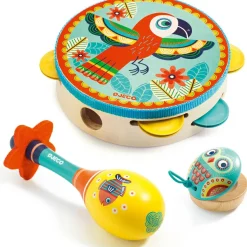 Clearance Set de trois instruments (Tambourin, maracas et castagnettes) Instrument De Musique