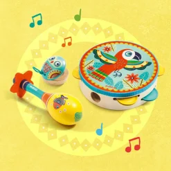 Clearance Set de trois instruments (Tambourin, maracas et castagnettes) Instrument De Musique