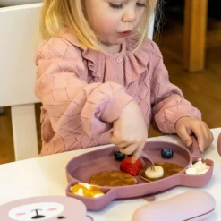 TUM TUM Set repas en silicone Ourson Rose (4 pièces)