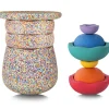 Stapelstein Set tabouret modulaire + jeu motricité Dynamic complete super confetti