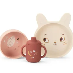 Moulin Roty Set vaisselle silicone Après la pluie