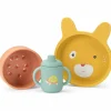 Moulin Roty Set vaisselle silicone Trois petits lapins